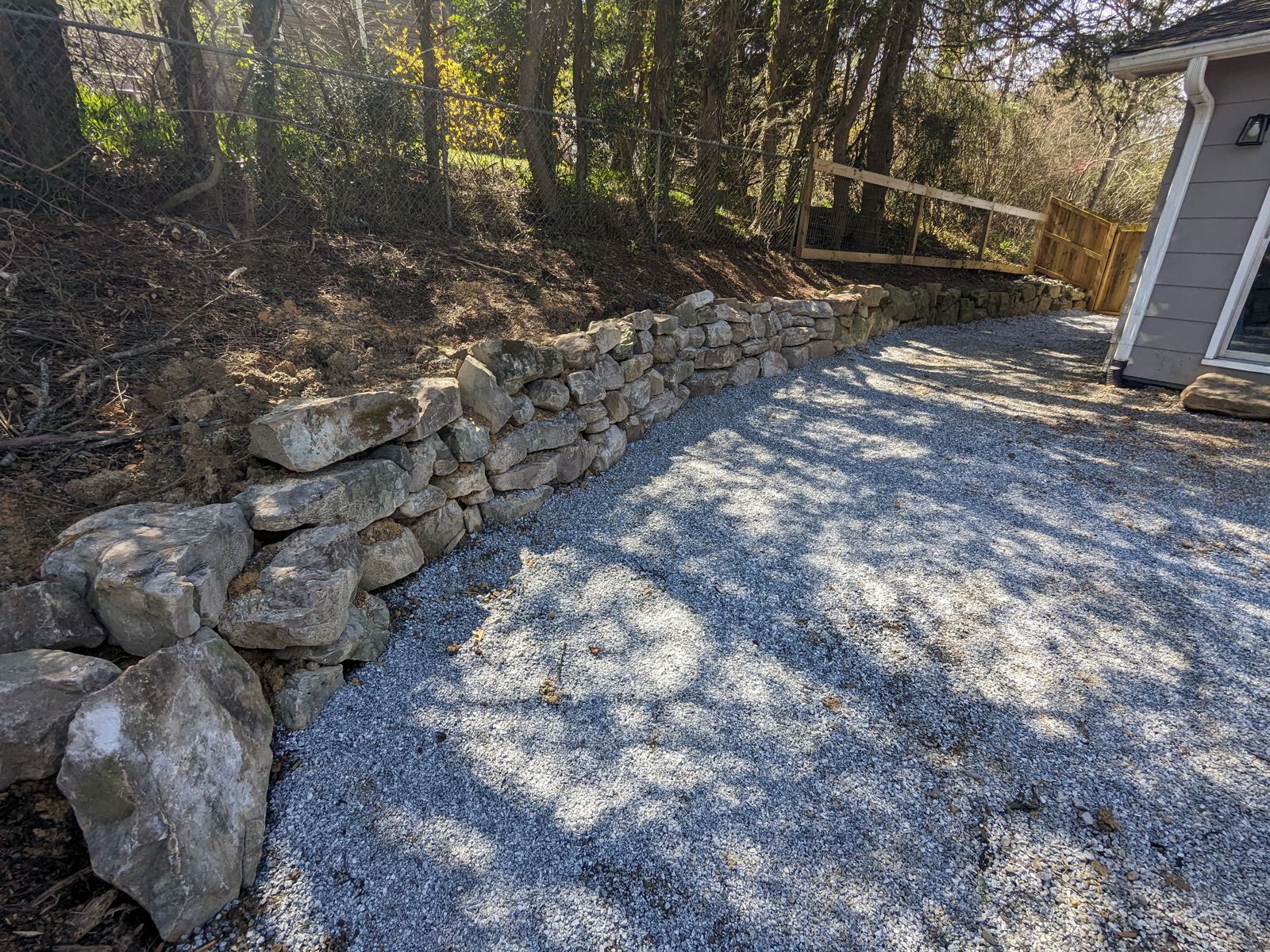 Completed site work, retaining wall, and hardscape project 2