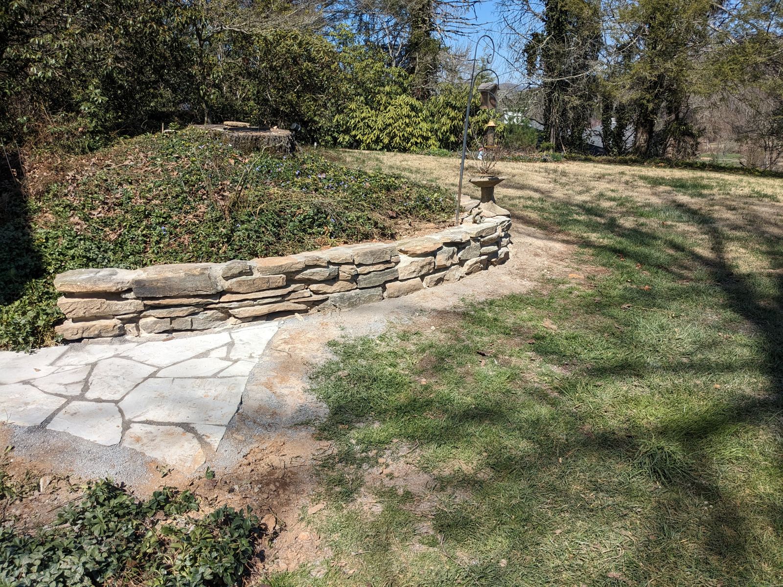 Completed site work, retaining wall, and hardscape project 5