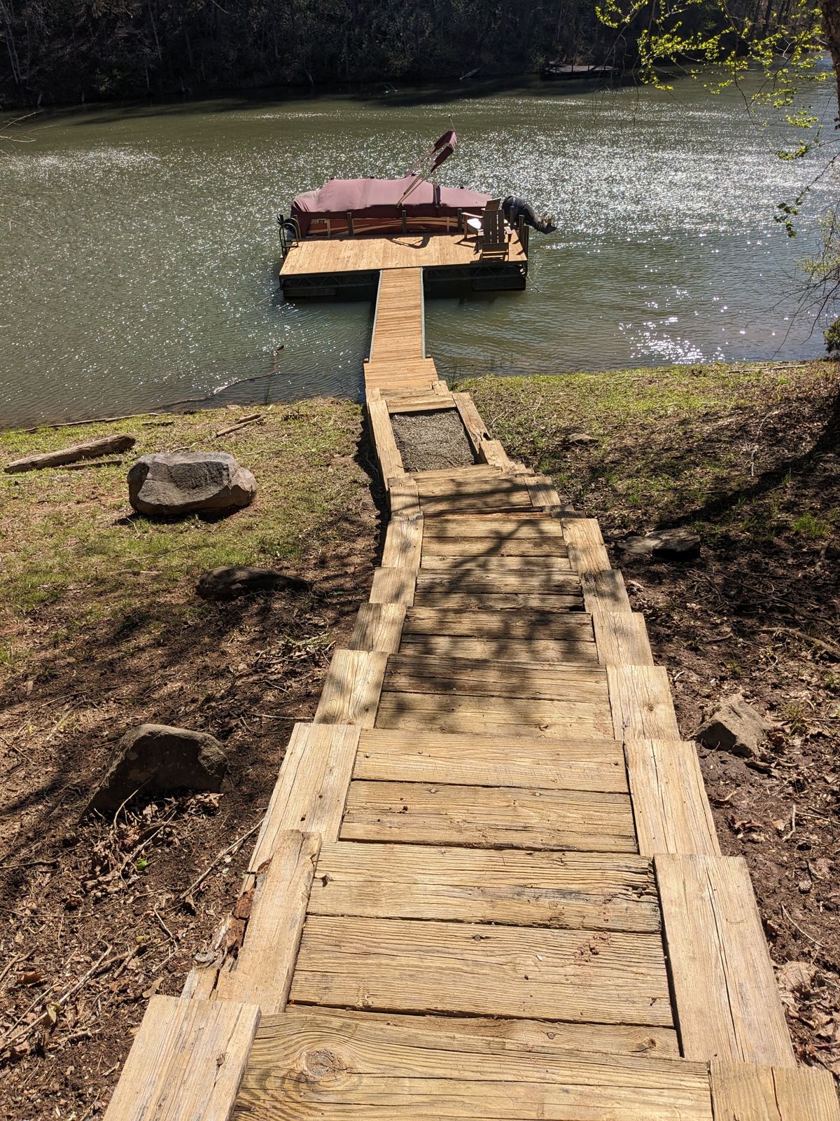Lake access walkway, steps, and dock project 1